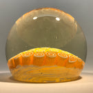 Vintage Murano Art Glass Paperweight Concentric Yellow & Orange Millefiori