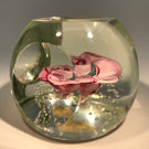 Vintage Murano Faceted Pink Crimp Rose Style Art Glass Paperweight