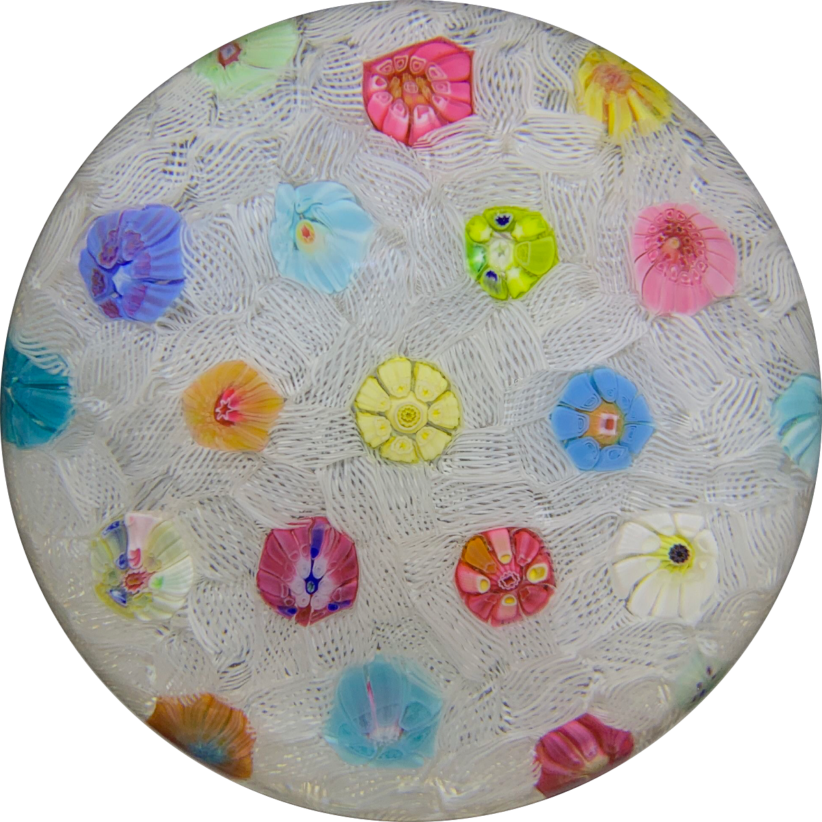 Baccarat 1971 Spaced Complex Millefiori on Upset Muslin Ground