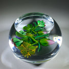 Signed Ken Rosenfeld Art Glass Paperweight Three Dimensional Lampwork Flower Bouquet