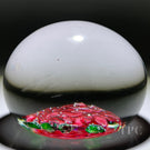 Rare Antique Union Glass Company Art Glass Paperweight Lampwork Red Rose Blossom & Three Buds