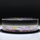 Tomasz Gondek 2022 Glass Art Paperweight Closepack Complex Millefiori Plaque with Roses and Silhouettes