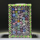 Tomasz Gondek 2022 Glass Art Paperweight Faceted Rectangular Closepack Complex Millefiori Plaque with Butterfly