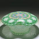 Saint-Louis 1981 Glass Art Paperweight Complex Millefiori Basket of Flowers Piedouche