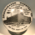 Antique William Maxwell Art Glass Advertising Paperweight Shackmaxon Worsted Co.