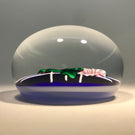Charles Kaziun Jr. Art Glass Paperweight Lampwork Morning Glories on Trellis