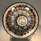 Parabelle Art Glass Paperweight Close Concentric Millefiori with Pansy Canes