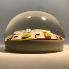 Antique Val St. Lambert Art Glass Paperweight Sulphide on White with Millefiori & Torsade