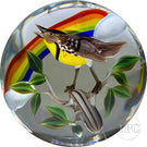 Rick Ayotte 1980 Glass Art Paperweight Flamework Songbird with Rainbow LE 25/50