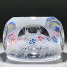 Vintage Baccarat Glass Art Paperweight Complex Spaced Millefiori on White Upset Muslin Lace