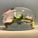 Signed Paul Stankard Art Glass Paperweight Lampwork Braided Flower Bouquet