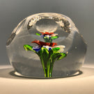 Antique Saint Louis Art Glass Paperweight Faceted Upright Lampwork Millefiori Bouquet