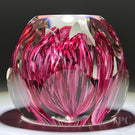 Uncommon Vintage Strathearn Glass Art paperweight Faceted Plum Colored Orchid