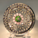 Antique Clichy Art Glass Paperweight Interlace Purple Millefiori Garland