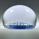 Vintage Whitefriars Art Glass Paperweight Concentric Blue & White Millefiori