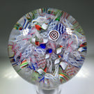 Antique Baccarat Art Glass Paperweight Ribbon & Latticino End-of-Day Scramble