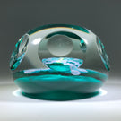 Vintage Pairpoint Faceted Art Glass Paperweight Millefiori Butterfly Blue Ground