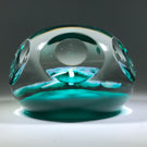 Vintage Pairpoint Faceted Art Glass Paperweight Millefiori Butterfly Blue Ground