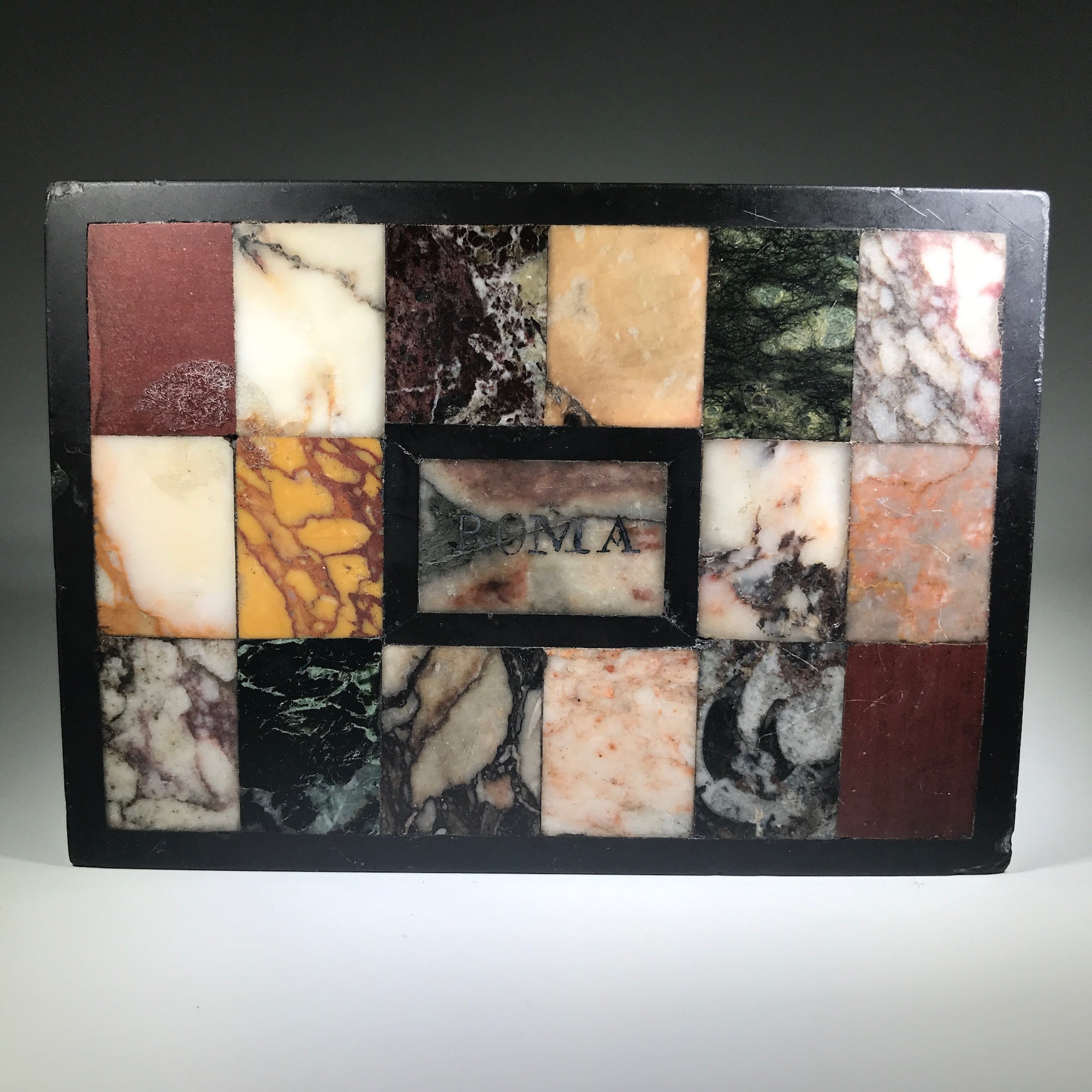 Antique Pietra Dura Italian Rome Souvenir Marble Specimen Paperweight