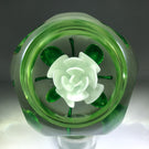 Vintage Pairpoint Art Glass Paperweight Faceted White Crimp Rose MMA Edition