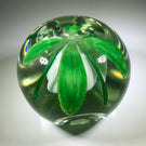 Vintage Pairpoint Art Glass Paperweight Faceted White Crimp Rose MMA Edition