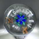 Antique Union Glass Co. Art Glass Memento Paperweight Lampwork Poinsettia