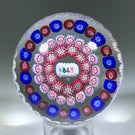 Early 20th Century Baccarat "Dupont" Art Glass Paperweight Millefiori Faux 1849 Date
