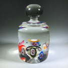 Vintage Murano Fratelli Toso Art Glass Paperweight Scattered Millefiori Cylinder W/ Knob
