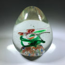 Early 20th Century Chinese Art Glass Egg Paperweight Lampwork Butterfly