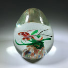 Early 20th Century Chinese Art Glass Egg Paperweight Lampwork Butterfly