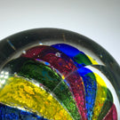 Vintage Murano Art Glass Paperweight Colorful Metallic Crown