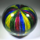 Vintage Murano Art Glass Paperweight Colorful Metallic Crown