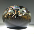 Orient & Flume Ed Alexander Art Glass Paperweight Millefiori Breasted Lampwork Owl
