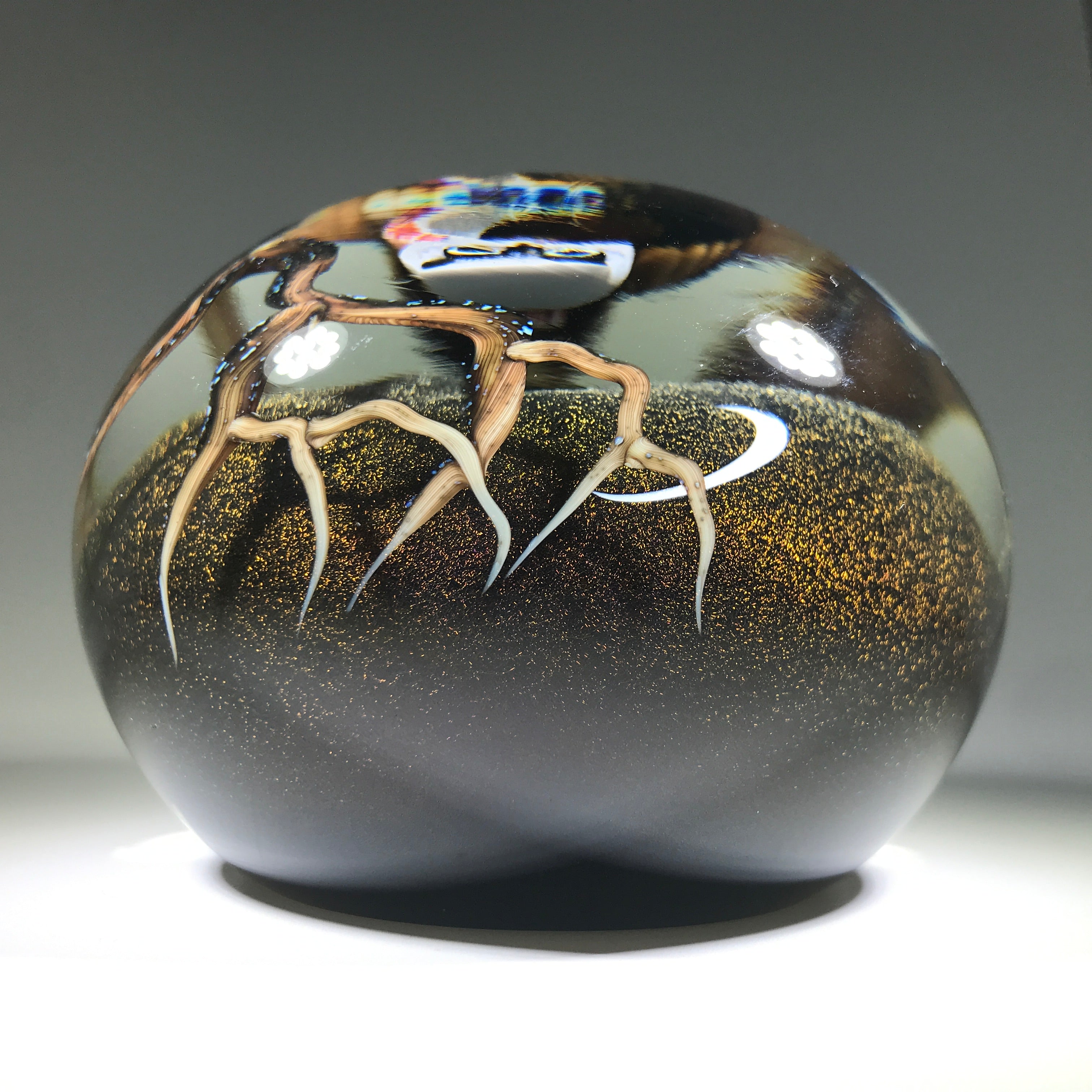 Orient & Flume Ed Alexander Art Glass Paperweight Millefiori Breasted
