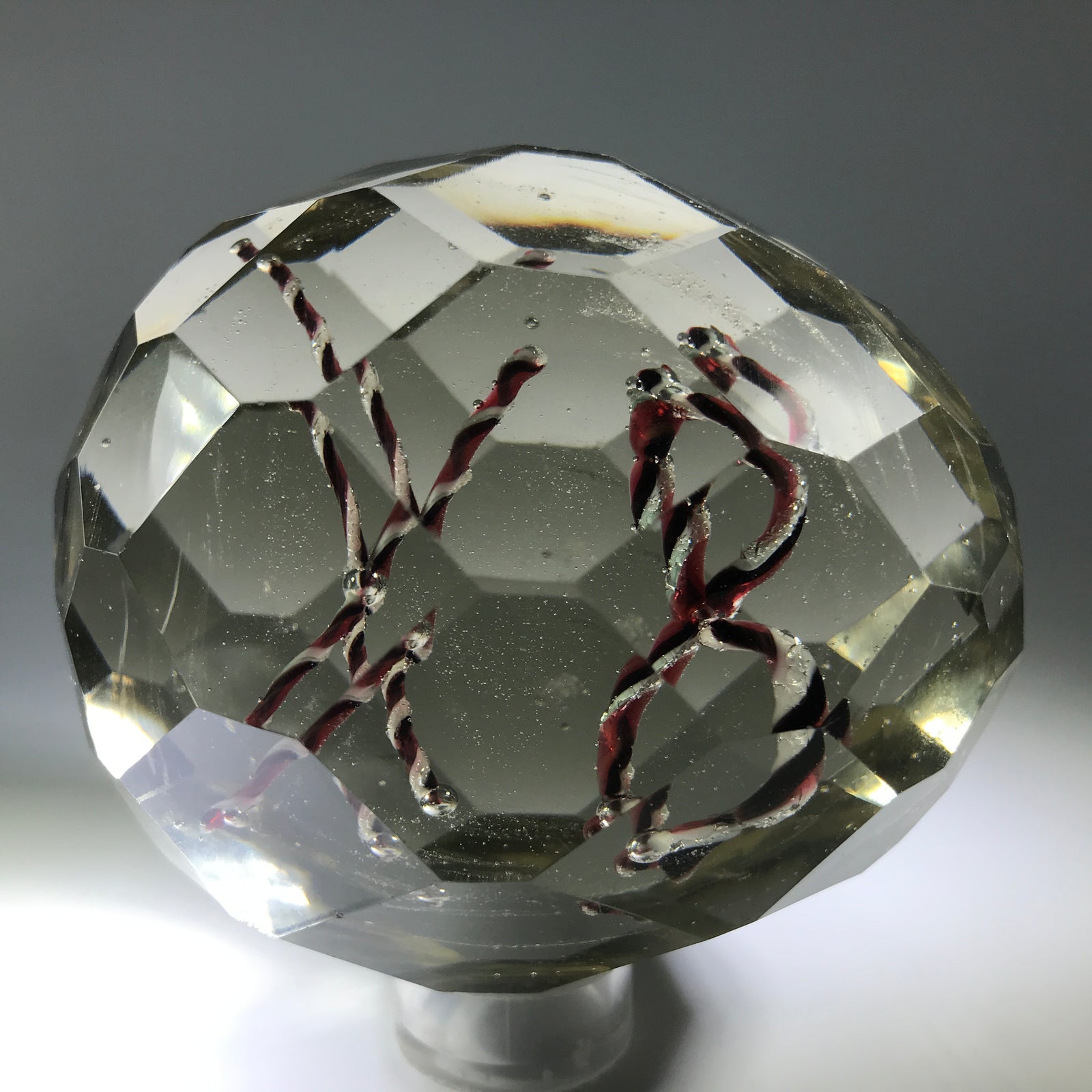 Antique Russian Art Glass Faceted Easter Egg Paperweight "Christ is Risen”