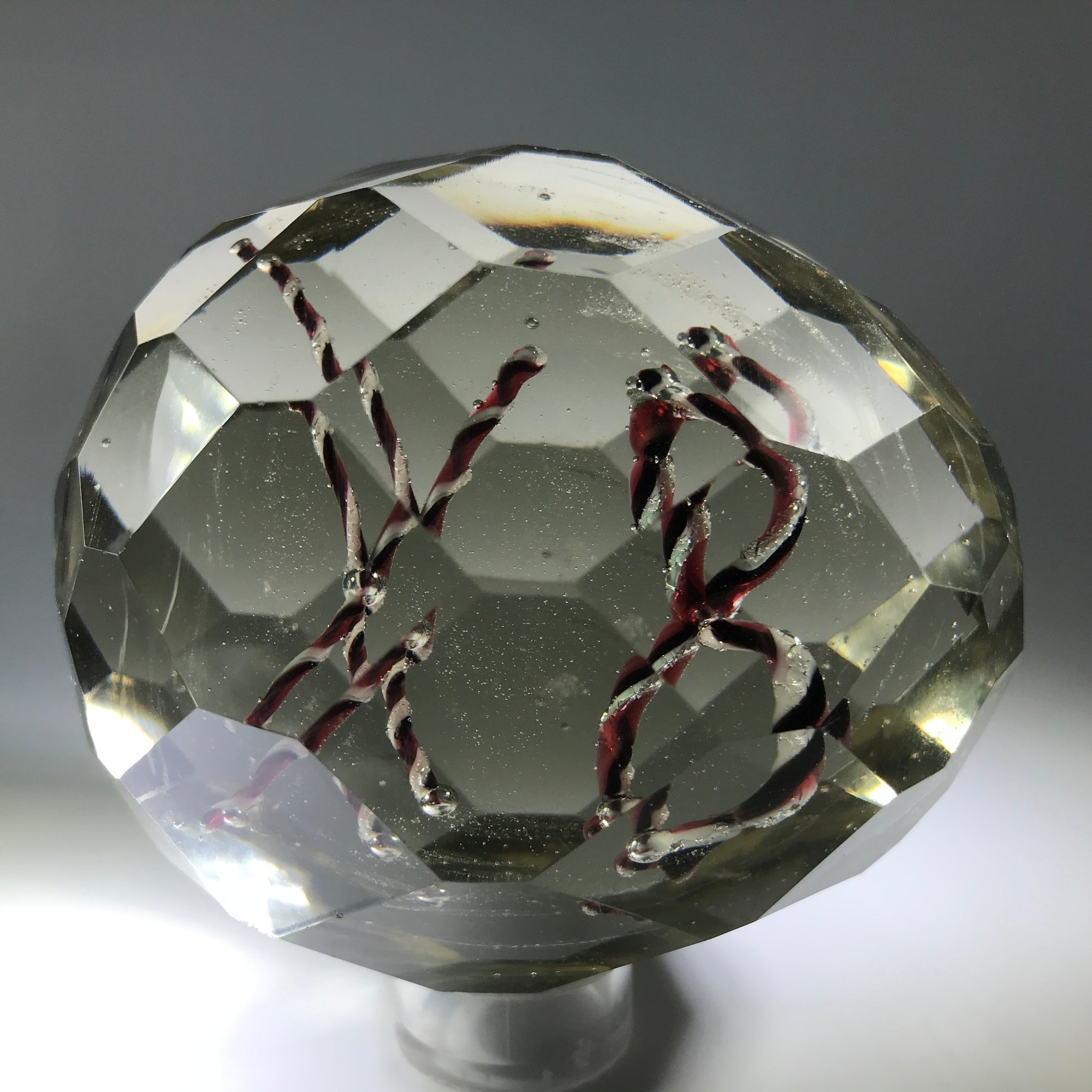 Antique Russian Art Glass Faceted Easter Egg Paperweight "Christ is Risen”