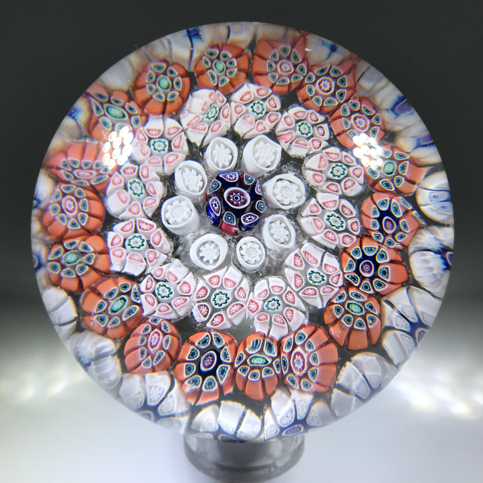 Antique New England Glass Co. NEGC Art Glass Paperweight Concentric Millefiori