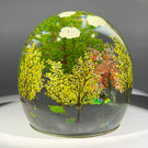 Contemporary Alison Ruzsa Art Glass Paperweight Encapsulated Hand Painted" Yellow, Yellow"
