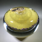 Vintage Perthshire Art Glass Paperweight Paneled Millefiori & Ribbon Twists Yellow PP2
