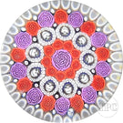 Michael Hunter 2022 Glass Art Paperweight Concentric Complex Millefiori with Roses & 'Chuckles' Murrine