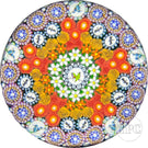 Michael Hunter 2022 Glass Art Paperweight Patterned Millefiori with Roses, Dragonflies, Finches & King Fishers