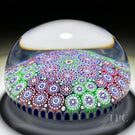 Michael Hunter 2022 Glass Art Paperweight Paneled Complex Millefiori with Heart Cane Center in Staves