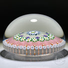 Michael Hunter 2022 Glass Art Paperweight Concentric Complex Millefiori with Roses, Daisies and Gouldian Finch Picture Canes