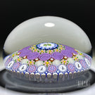 Michael Hunter 2022 Glass Art Paperweight Concentric Complex Millefiori with Roses, Panda Silhouettes & Lovebird Picture Murrine in Staves