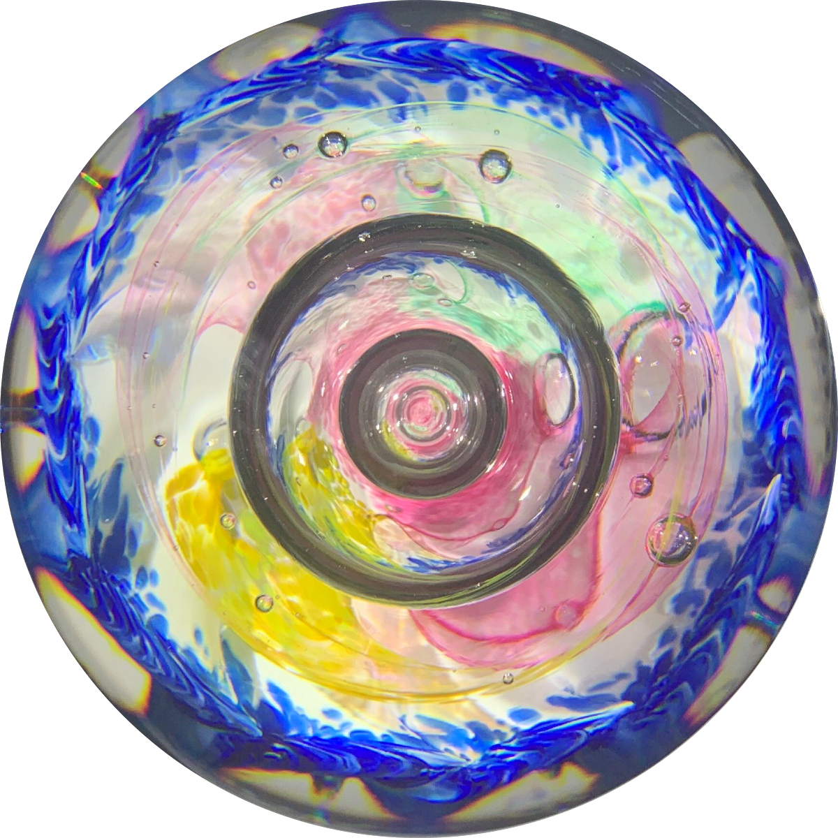 LE Selkirk Glass Scotland 2000 "Riviera" Abstract Limited Edition Glass Art Paperweight
