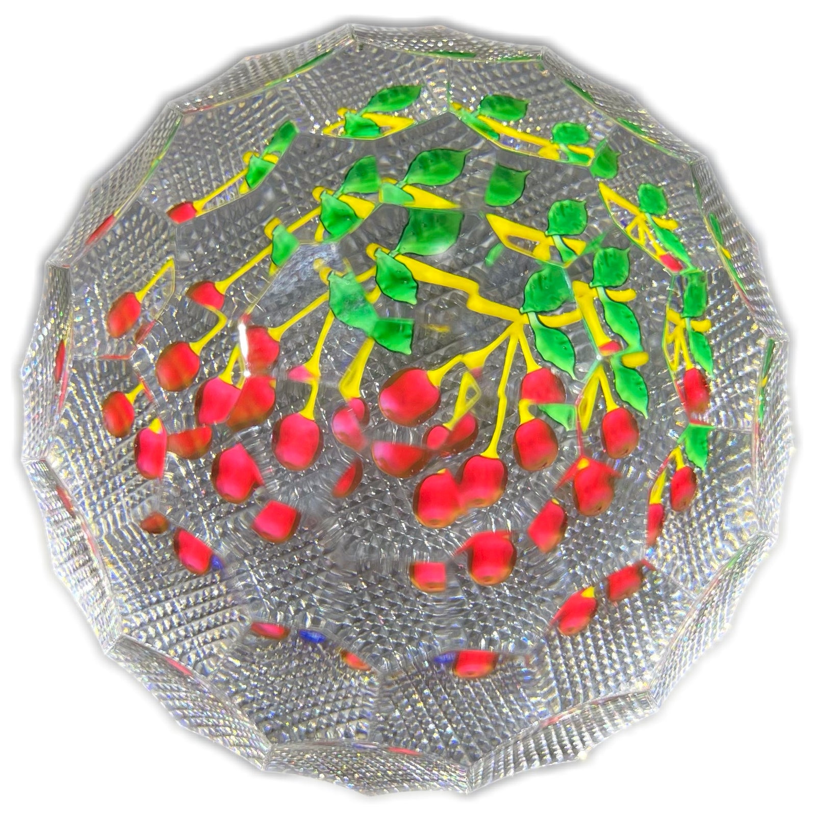 Saint-Louis Crystal 1992 All Over Faceted Flamework Cherries LE "Fascination"