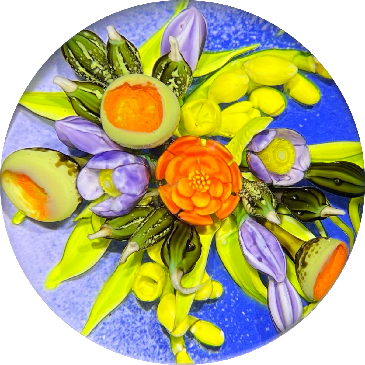 Cathy Richardson 2020 Flamework Mini Pods & Flowers Bouquet 1 of 1