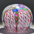 Tomasz Gondek 2022 Glass Art Paperweight White, Pink and Green Aventurine Millefiori Crown