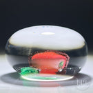 Antique Saint-Louis Miniature Glass Art Paperweight Lampwork Apple with Crimped Leaves