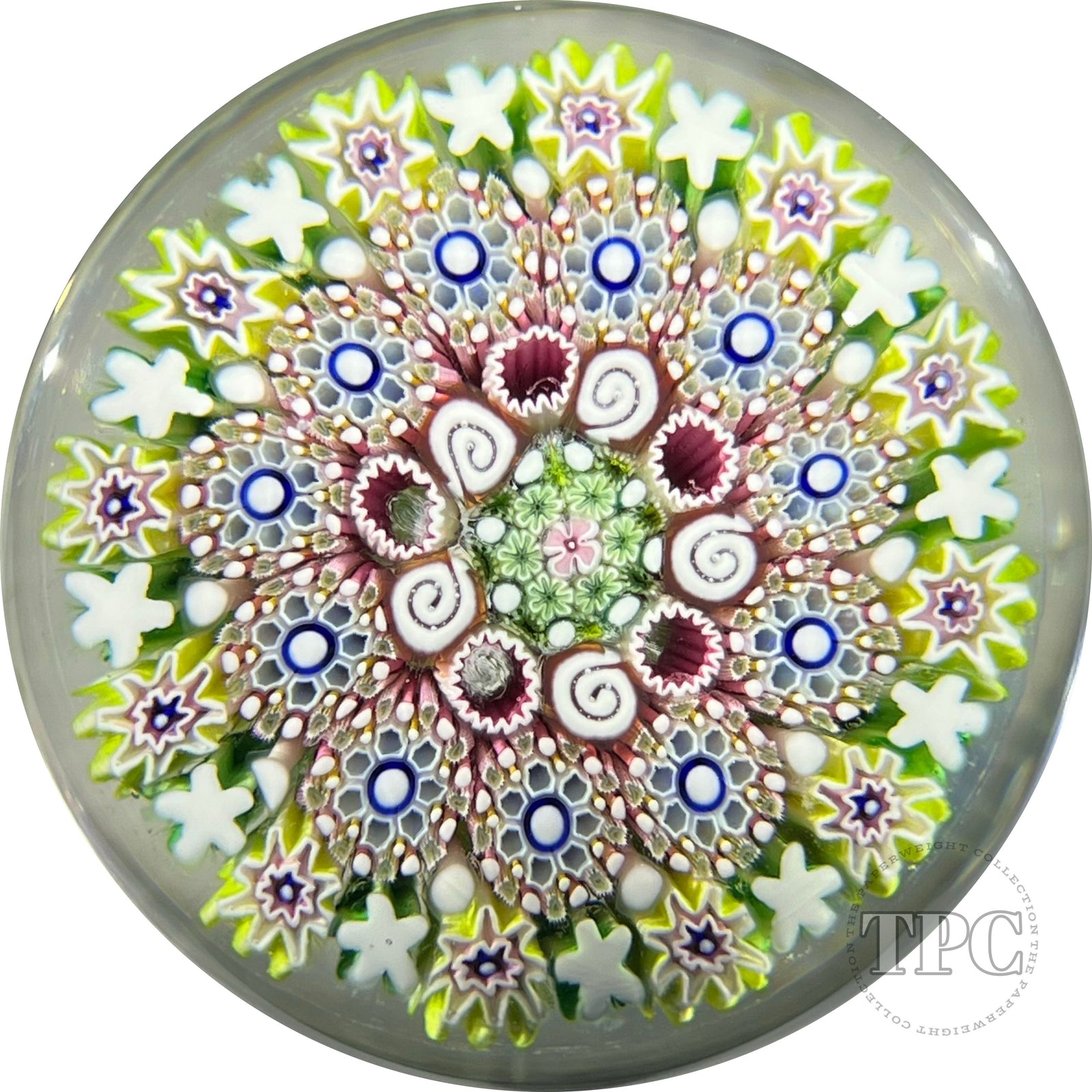 Damon MacNaught 2022 Glass Art Paperweight Highly Complex Concentric Millefiori in Staves